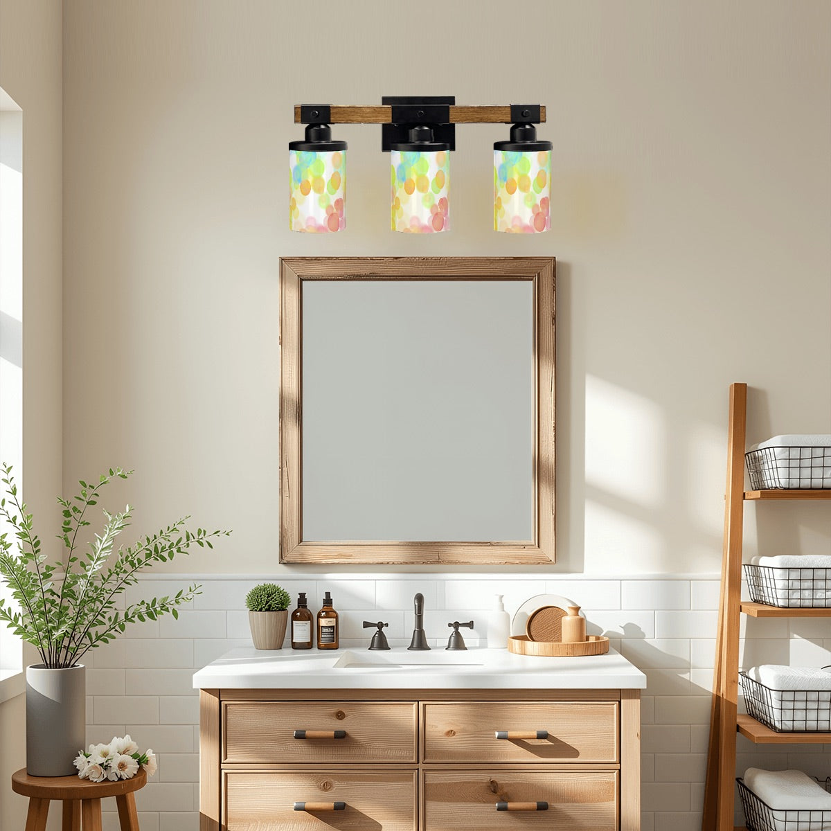✨ Retro Bokeh Vanity Light Fixture – Glow in Soft Focus ✨