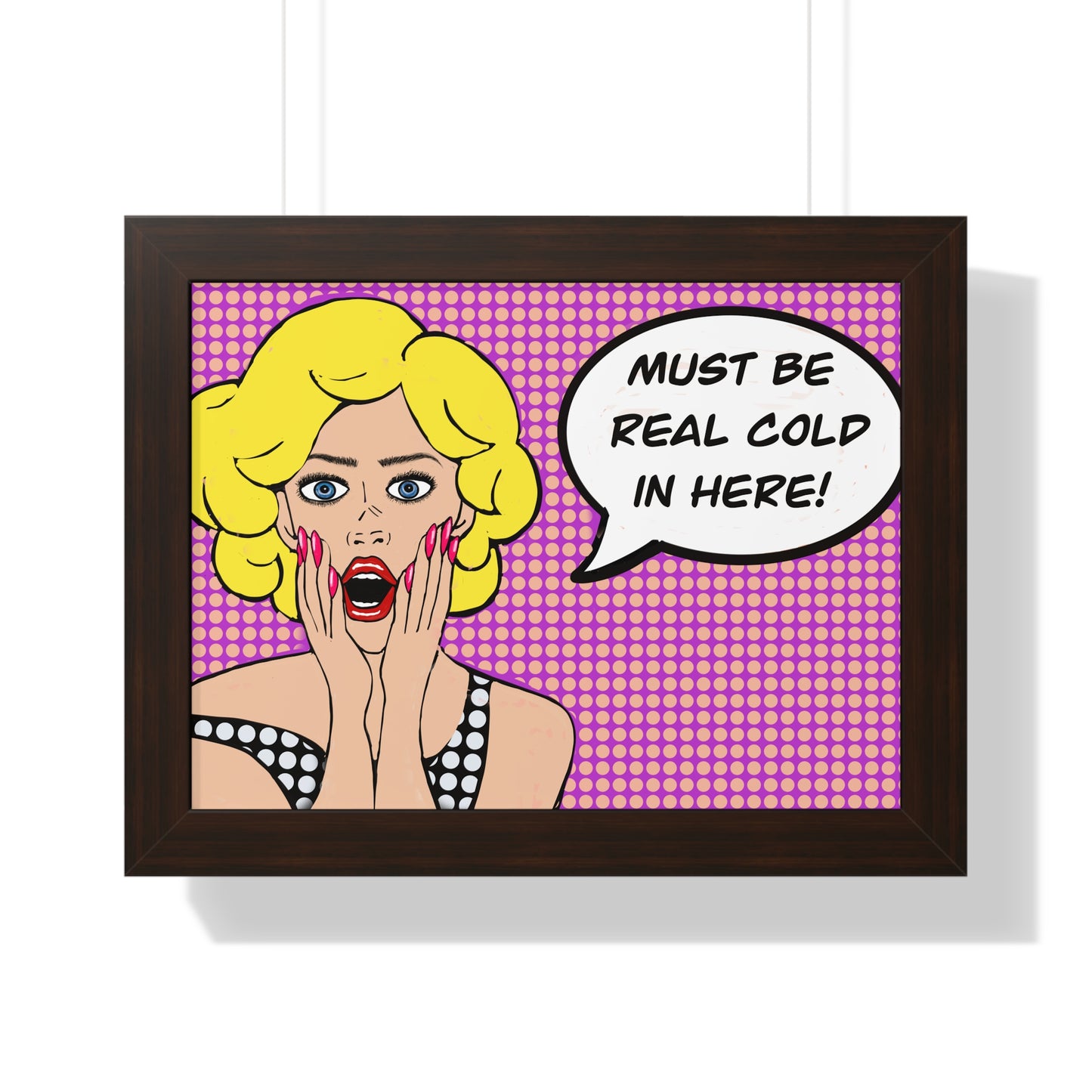 Pop Art Inspired Bathroom Art Rude Woman Framed Horizontal Poster