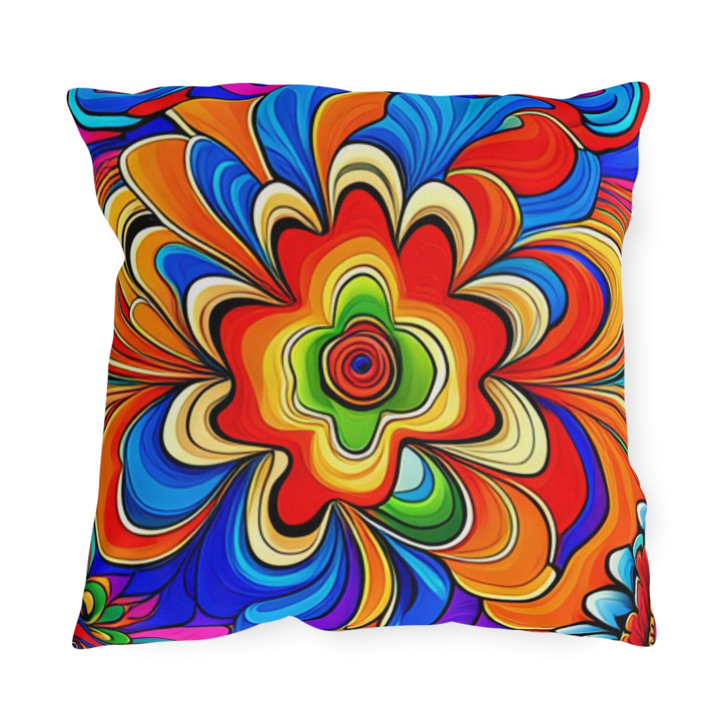 Psychedelic 60s Outdoor Pillow -- Groovy Comfort for any Space