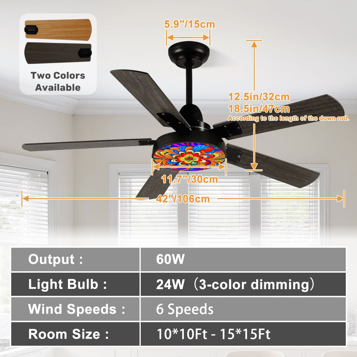 π Psychedelic 60s Ceiling Fan -- Retro Style, Modern Comfort π‘
