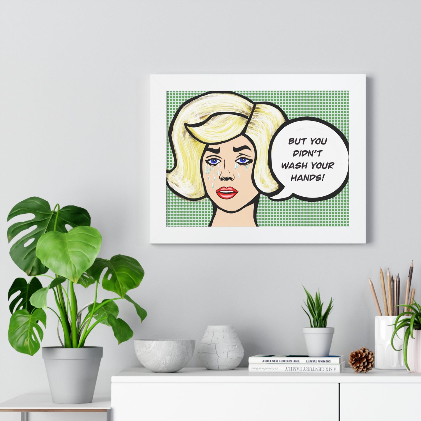 Pop Art Sassy Series Potty Humor Tattle Tale Woman Framed Horizontal Poster