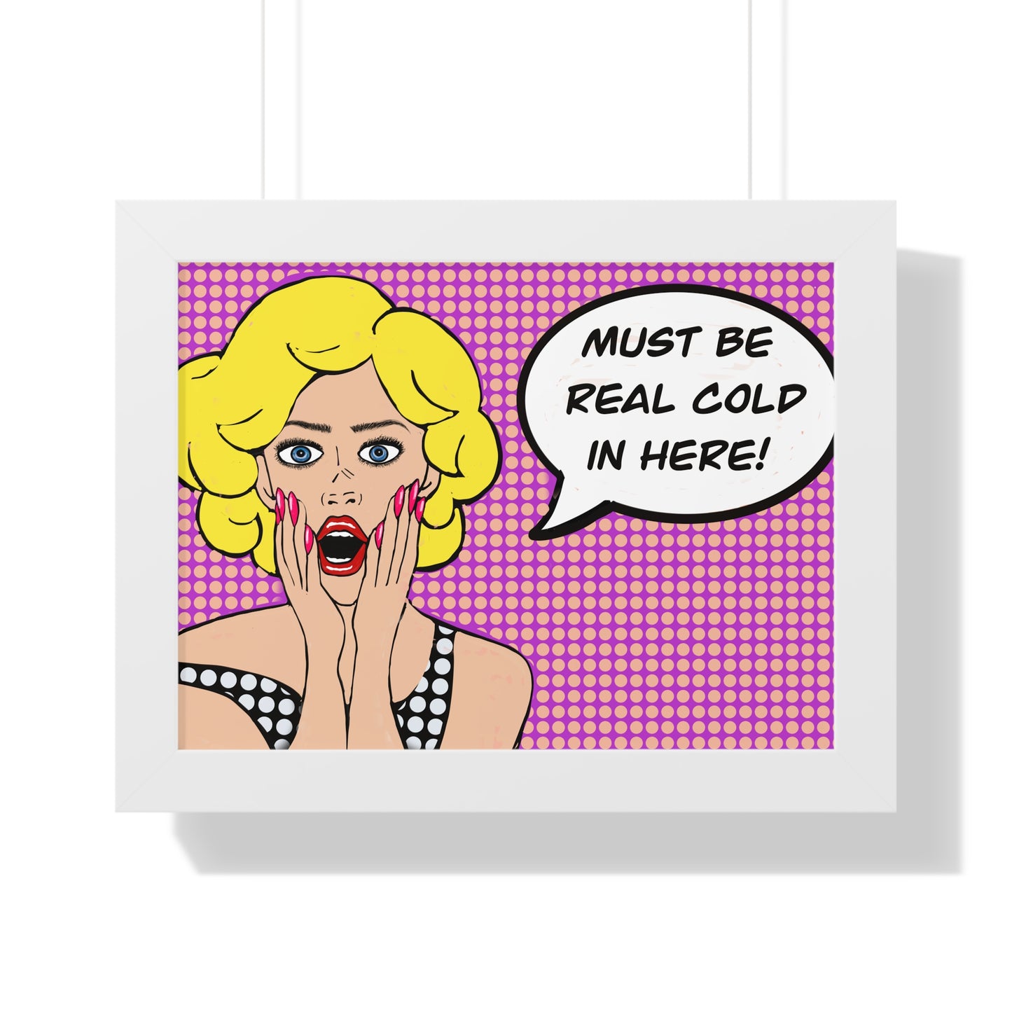 Pop Art Inspired Bathroom Art Rude Woman Framed Horizontal Poster