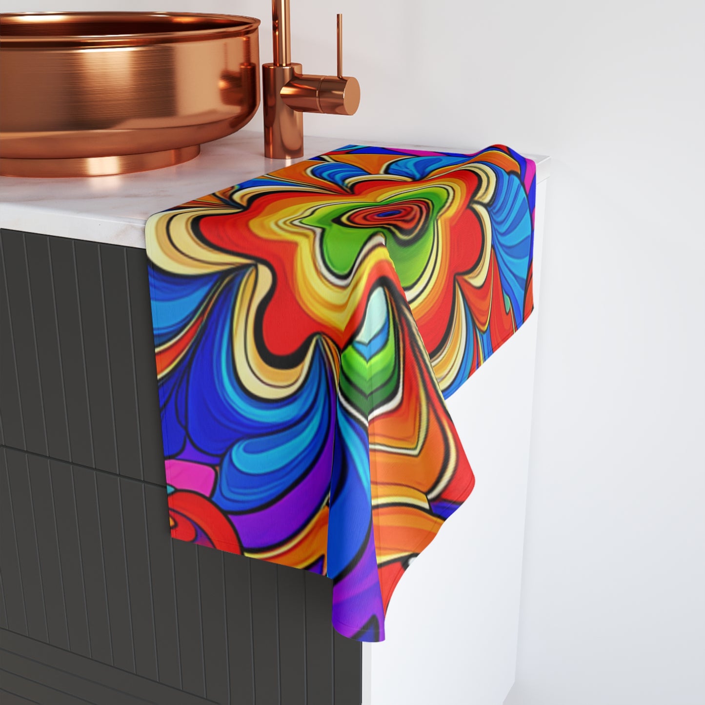 🌈 Psychedelic 60s Hand Towel