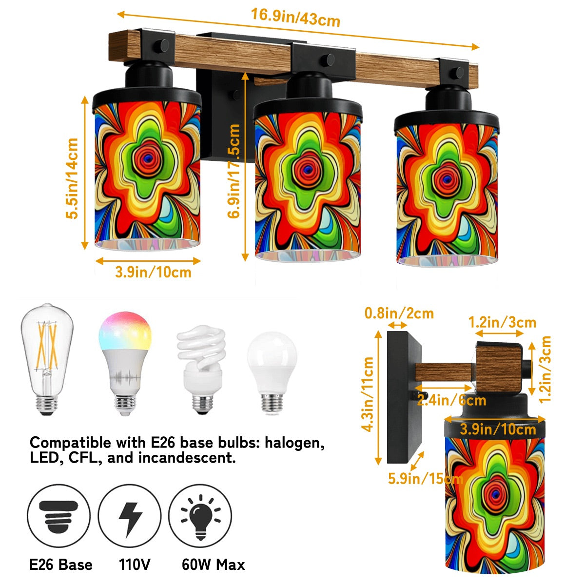 ๐ผ Psychedelic 60s Vanity Fixture ๐ผ