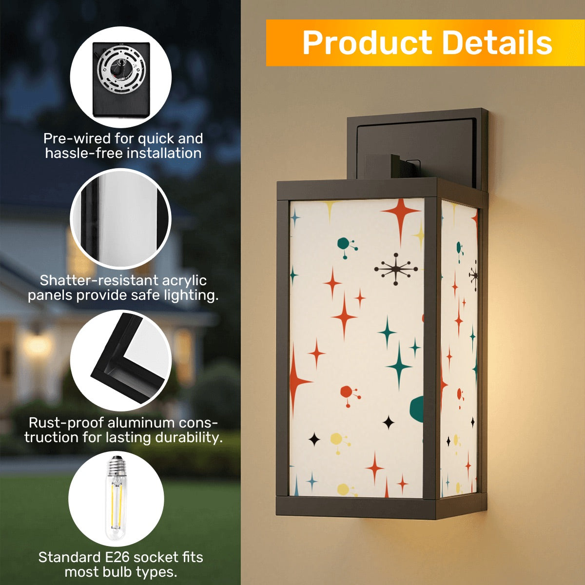 π Starburst Patio Wall Light π