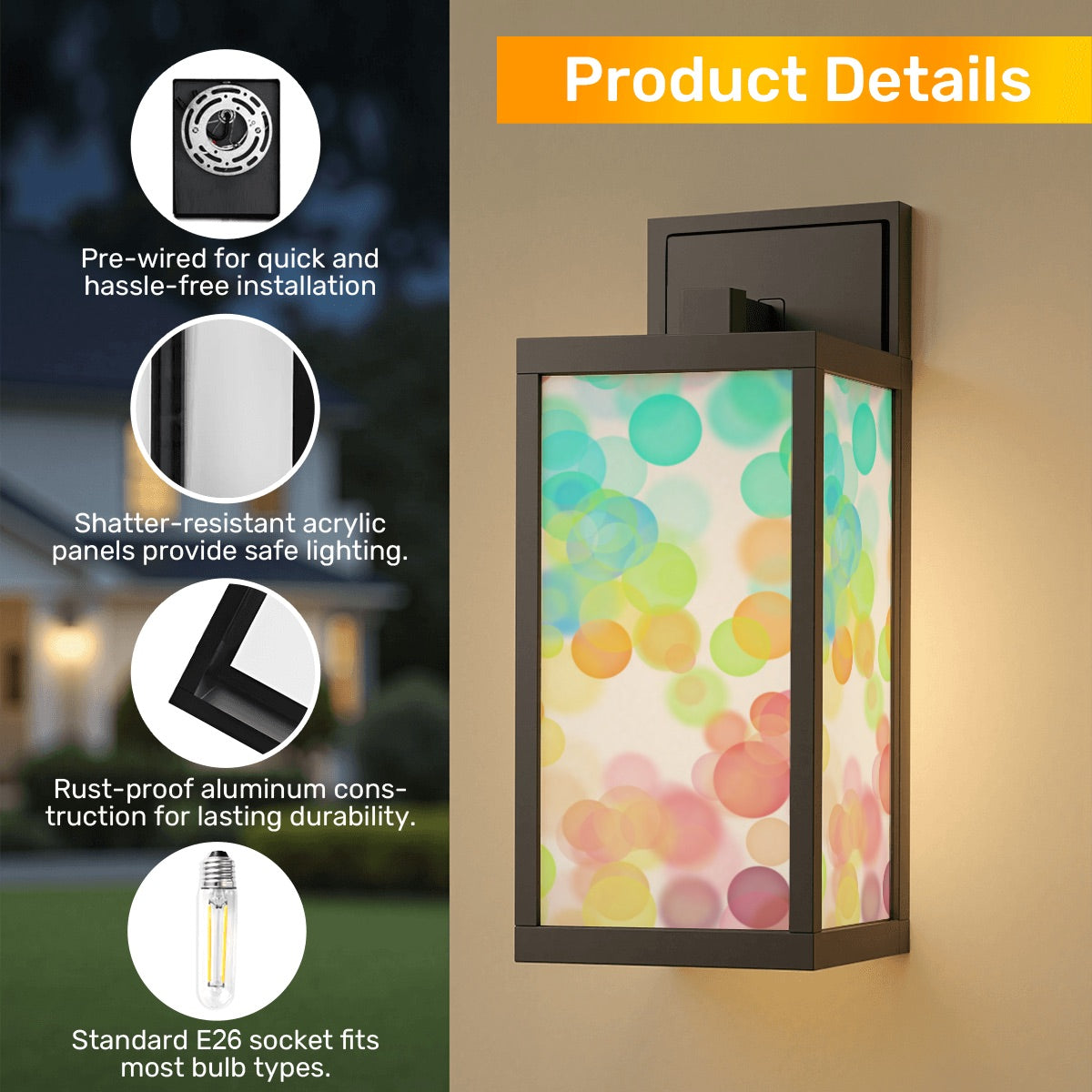 Bokeh Inspired Patio Wall Light