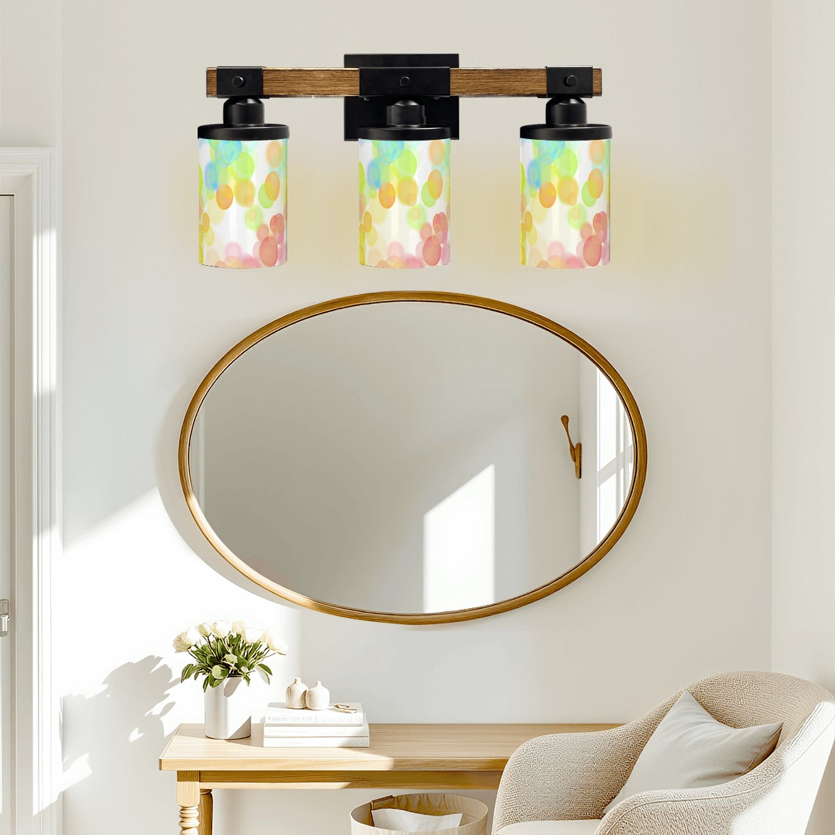 ✨ Retro Bokeh Vanity Light Fixture – Glow in Soft Focus ✨