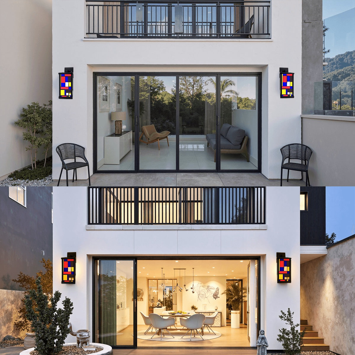 Color Block Patio Wall Light