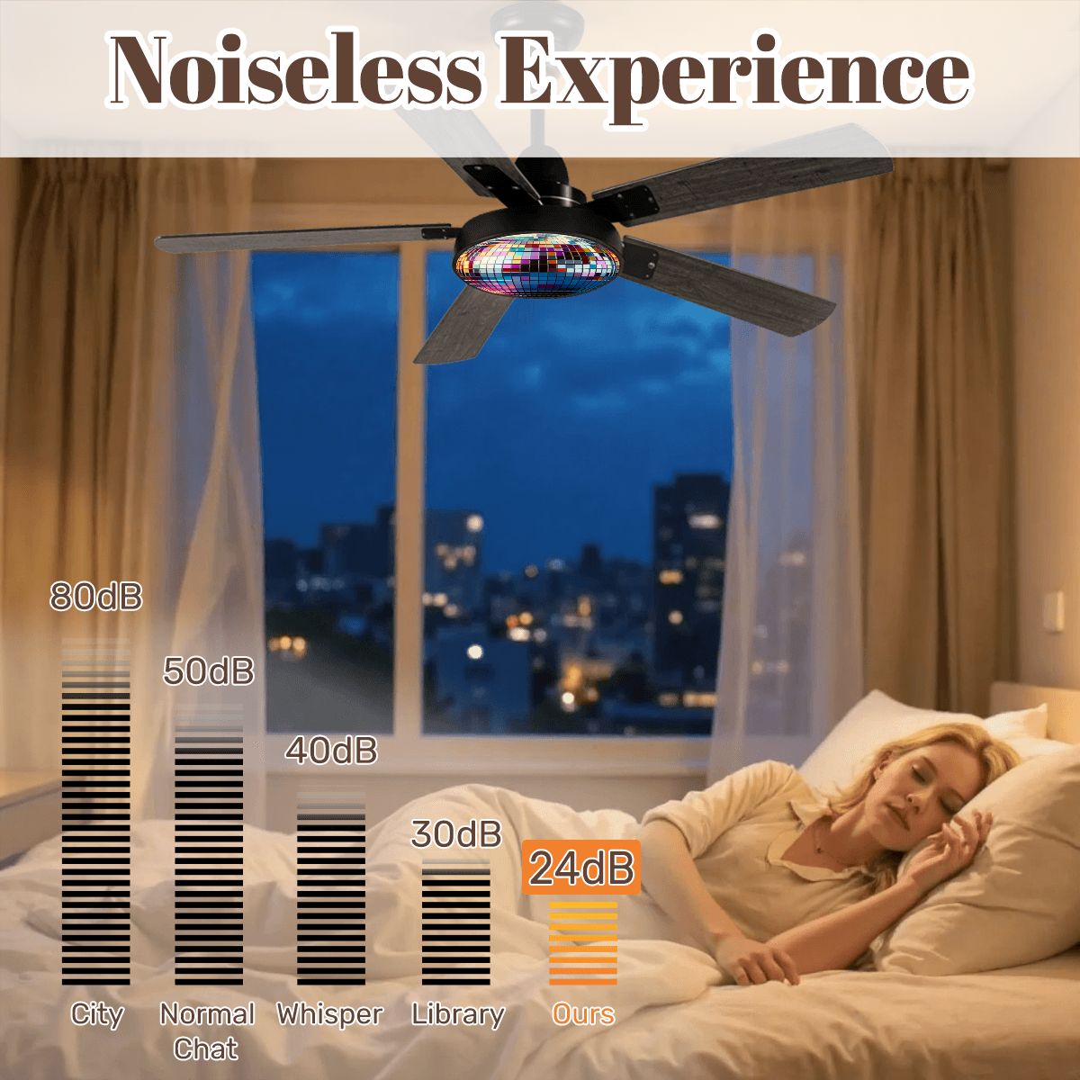 ๐ Disco Ball Ceiling Fan With Light ๐บ