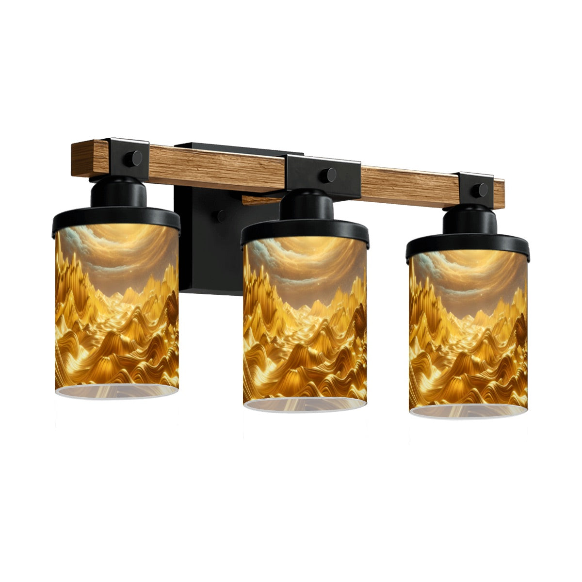 Waves of Gold Vanity Light Fixture