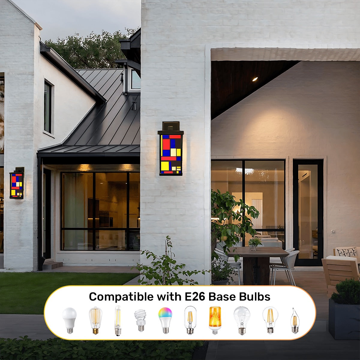 Color Block Patio Wall Light