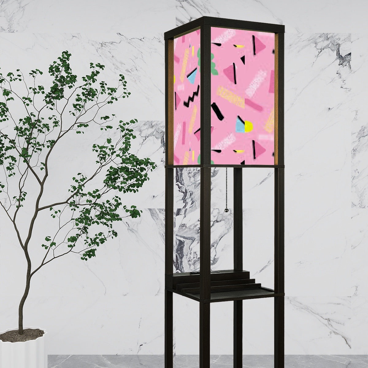 Saturday Morning Cartoons Floor Lamp with Shelves