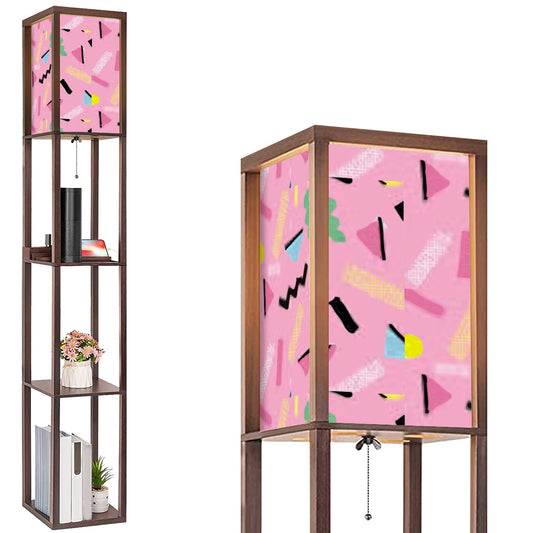Saturday Morning Cartoons  Floor Lamp with Shelves