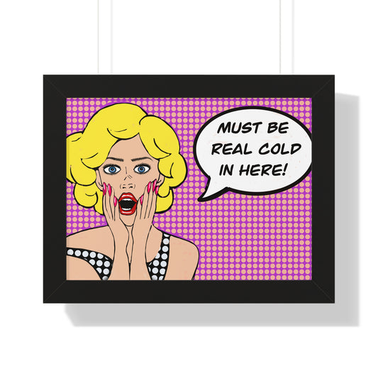Pop Art Inspired Bathroom Art Rude Woman Framed Horizontal Poster