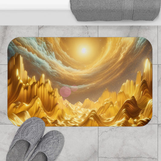 Waves of Gold Bath Mat