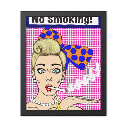 Pop Art Sassy Series Potty Humor Smoking Lady Vertical Framed Poster