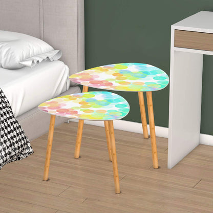 Bokeh Lights Triangle Coffee Table Set of 2
