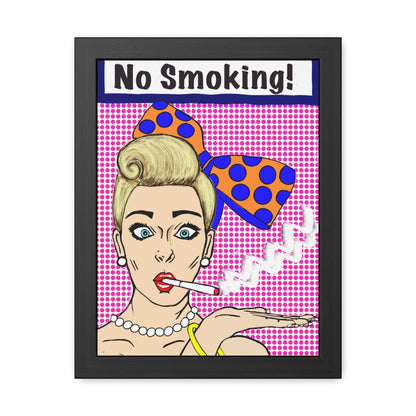 Pop Art Sassy Series Potty Humor Smoking Lady Vertical Framed Poster
