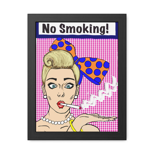 Pop Art Sassy Series Potty Humor Smoking Lady Vertical Framed Poster