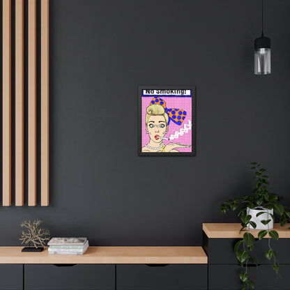 Pop Art Sassy Series Potty Humor Smoking Lady Vertical Framed Poster