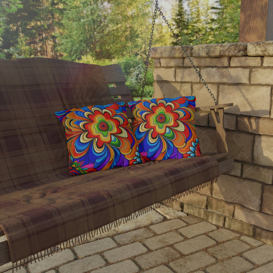 Psychedelic 60s Outdoor Pillow -- Groovy Comfort for any Space