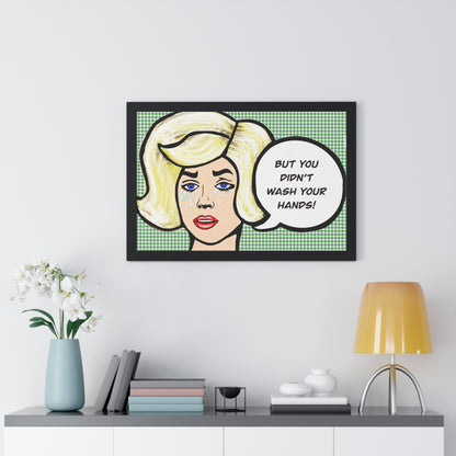 Pop Art Sassy Series Potty Humor Tattle Tale Woman Framed Horizontal Poster
