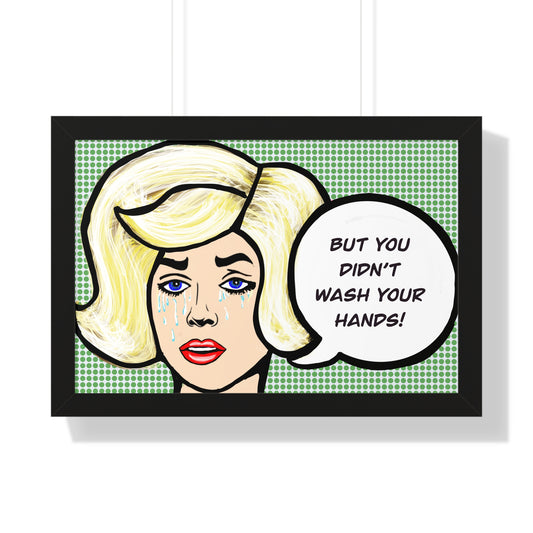 Pop Art Sassy Series Potty Humor Tattle Tale Woman Framed Horizontal Poster