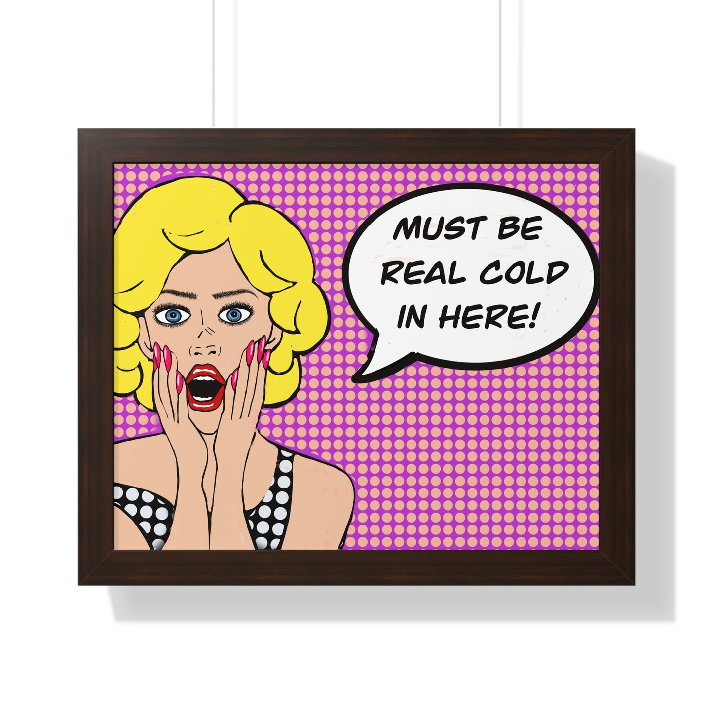 Pop Art Inspired Bathroom Art Rude Woman Framed Horizontal Poster
