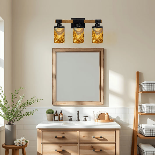 Waves of Gold Vanity Light Fixture