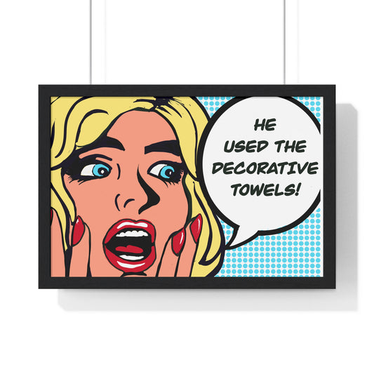 Pop Art Sassy Series Potty Humor Decorative Towels  Horizontal Framed Poster