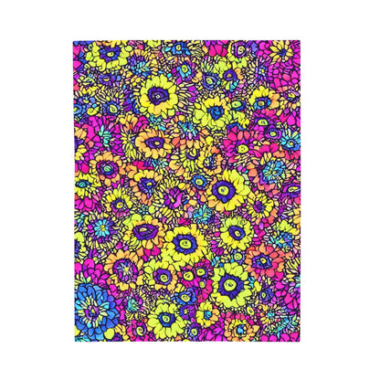 Flower Power Velveteen Plush Blanket