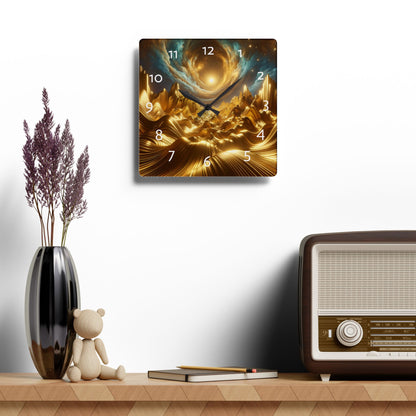 Waves of Gold Wall Clock