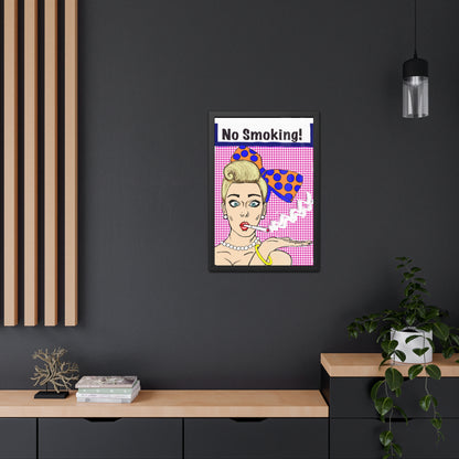 Pop Art Sassy Series Potty Humor Smoking Lady Vertical Framed Poster