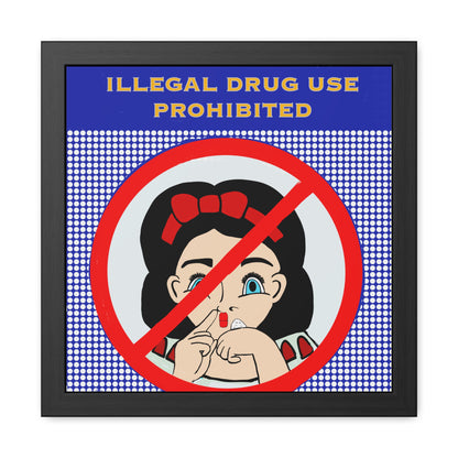 No Drugs In The Bathroom Please Potty Humor Framed Poster