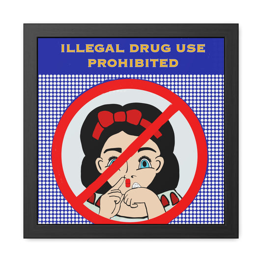 No Drugs In The Bathroom Please Potty Humor Framed Poster