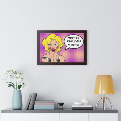 Pop Art Inspired Bathroom Art Rude Woman Framed Horizontal Poster