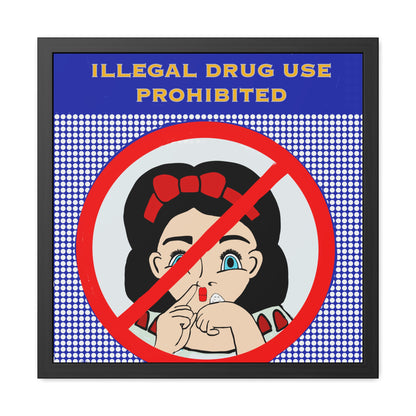 No Drugs In The Bathroom Please Potty Humor Framed Poster