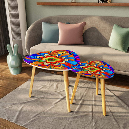 Psychedelic 60's Coffee Table Set of 2
