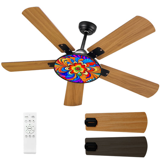🌀 Psychedelic 60s Ceiling Fan -- Retro Style, Modern Comfort 💡