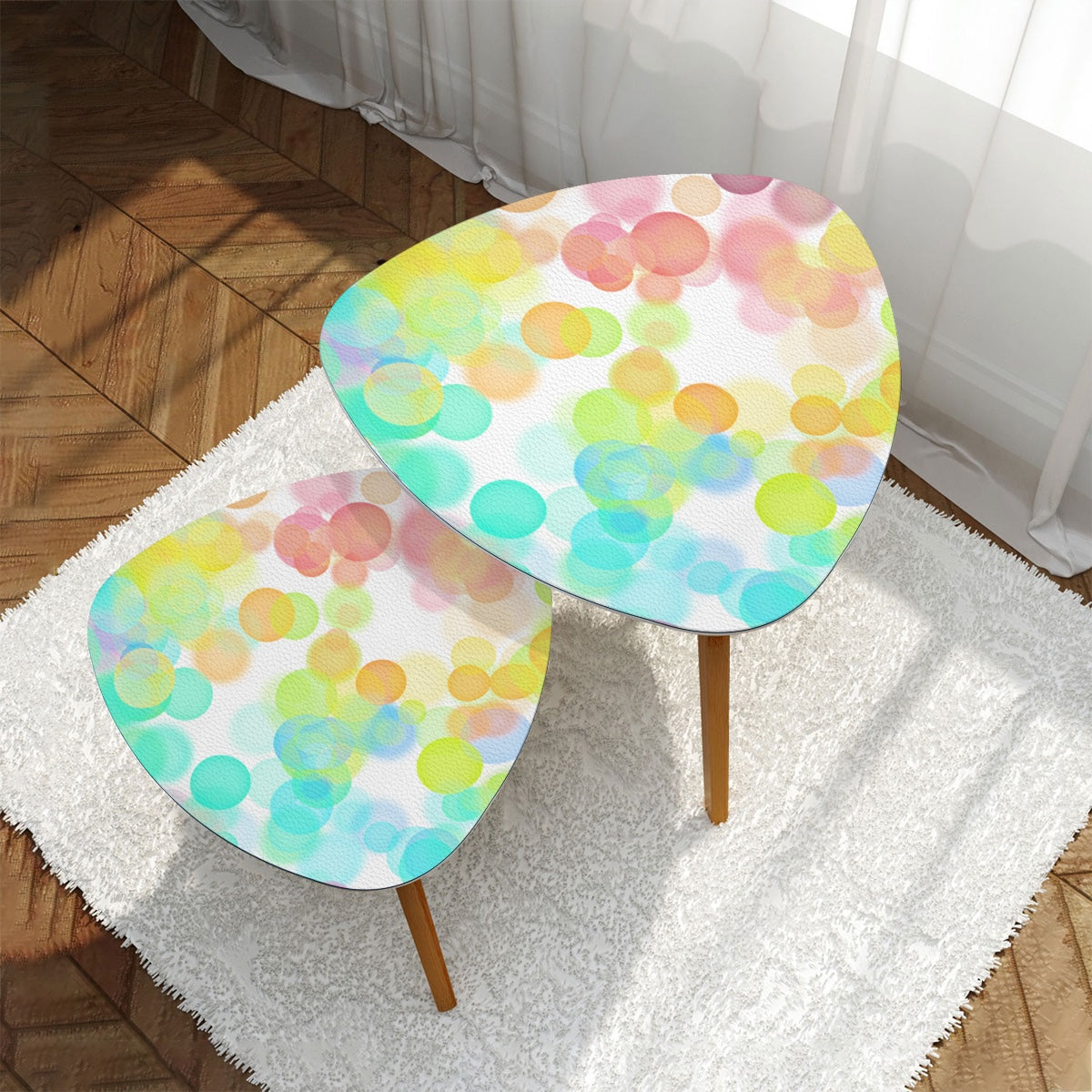Bokeh Lights Triangle Coffee Table Set of 2