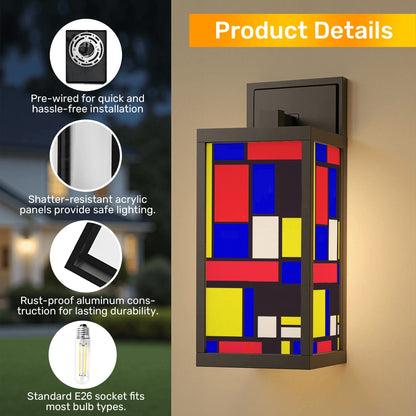 Color Block Patio Wall Light