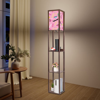 Saturday Morning Cartoons  Floor Lamp with Shelves
