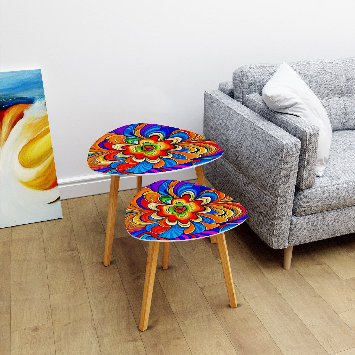 Psychedelic 60's Coffee Table Set of 2