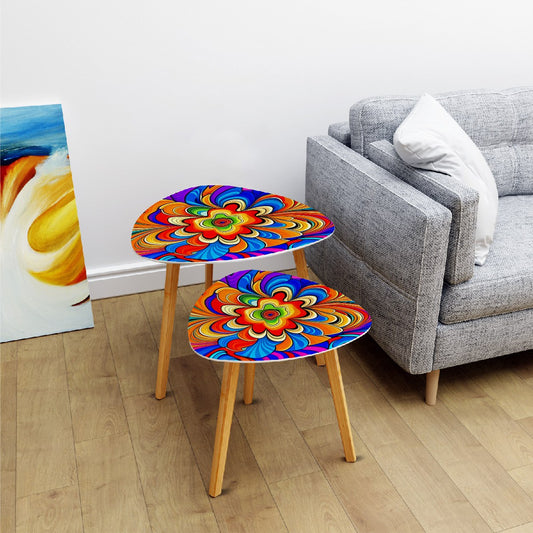 Psychedelic 60's Coffee Table Set of 2